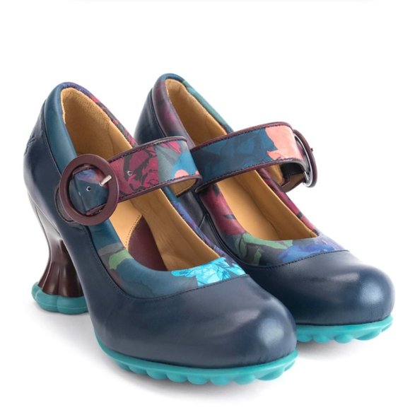 John Fluevog Shoes - John Fluevog cosmos ceres padded Mary Janes heels pin up floral unique sz 8 shoe